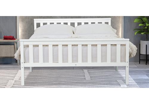 4ft6 Double Marnel White Wood Painted Bed Frame 2